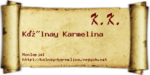 Kálnay Karmelina névjegykártya